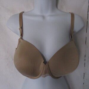 Soma Bra 38D Beige Padded Vanishing 360 Perfect Coverage Lace Trim Underwire